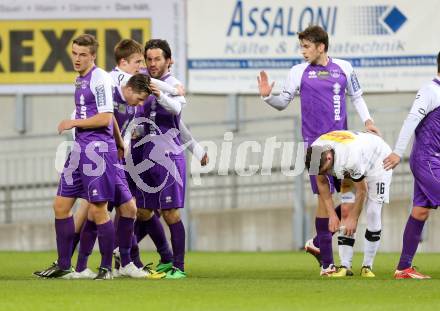 Fussball Regionalliga. SK Austria Klagenfurt gegen VSV. Torjubel (Austria Klagenfurt). Klagenfurt, 28.3.2014.
Foto: Kuess
---
pressefotos, pressefotografie, kuess, qs, qspictures, sport, bild, bilder, bilddatenbank