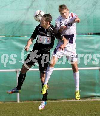 Fussball Regionalliga. SAK gegen WAC Amateure. Daniel Perkounig,  (SAK),  Patrick Pfennich (WAC). Welzenegg,, am 29.3.2014.
Foto: Kuess
---
pressefotos, pressefotografie, kuess, qs, qspictures, sport, bild, bilder, bilddatenbank