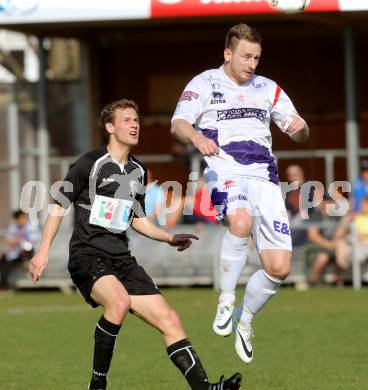 Fussball Regionalliga. SAK gegen WAC Amateure. Darijo Biscan, (SAK),  Fabian Hafner  (WAC). Welzenegg,, am 29.3.2014.
Foto: Kuess
---
pressefotos, pressefotografie, kuess, qs, qspictures, sport, bild, bilder, bilddatenbank