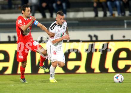 Fussball. tipp3-Bundesliga powered by T-Mobile. RZ Pellets WAC gegen SC Wiener Neustadt. Peter Zulj (WAC), Peter Hlinka(Wiener Neustadt). Wolfsberg, am 29.3.2014.
Foto: Kuess

---
pressefotos, pressefotografie, kuess, qs, qspictures, sport, bild, bilder, bilddatenbank