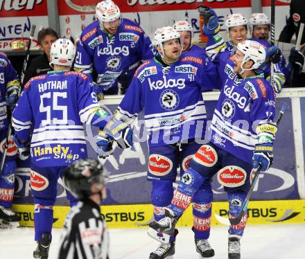 EBEL. Eishockey Bundesliga. EC VSV gegen HCB Suedtirol. Torjubel Mario Altmann, Derek Ryan (VSV). Villach, am 30.3.2014.
Foto: Kuess 


---
pressefotos, pressefotografie, kuess, qs, qspictures, sport, bild, bilder, bilddatenbank