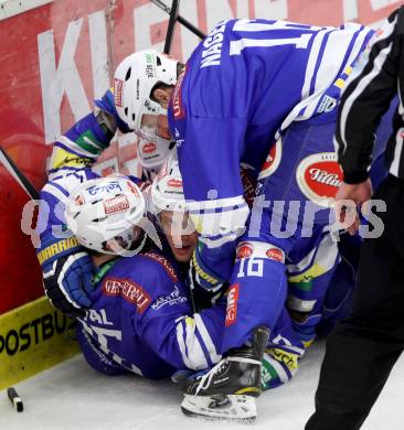 EBEL. Eishockey Bundesliga. EC VSV gegen HCB Suedtirol. (Torjubel  Nico Brunner, Daniel Nageler VSV). Villach, am 30.3.2014.
Foto: Kuess 


---
pressefotos, pressefotografie, kuess, qs, qspictures, sport, bild, bilder, bilddatenbank