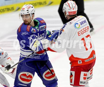 EBEL. Eishockey Bundesliga. EC VSV gegen HCB Suedtirol. Eric Hunter,  (VSV), Alexander Egger (Bozen). Villach, am 30.3.2014.
Foto: Kuess 


---
pressefotos, pressefotografie, kuess, qs, qspictures, sport, bild, bilder, bilddatenbank