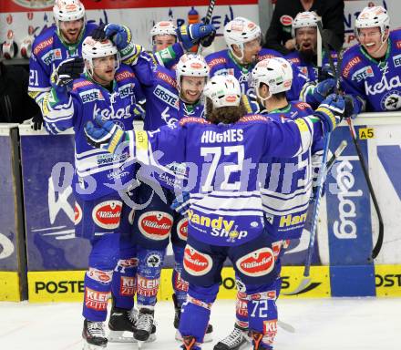 EBEL. Eishockey Bundesliga. EC VSV gegen HCB Suedtirol. Torjubel Mario Altmann, Derek Ryan (VSV). Villach, am 30.3.2014.
Foto: Kuess 


---
pressefotos, pressefotografie, kuess, qs, qspictures, sport, bild, bilder, bilddatenbank