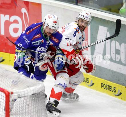 EBEL. Eishockey Bundesliga. EC VSV gegen HCB Suedtirol. Curtis Fraser,  (VSV), Hannes Oberdoerfer (Bozen). Villach, am 30.3.2014.
Foto: Kuess 


---
pressefotos, pressefotografie, kuess, qs, qspictures, sport, bild, bilder, bilddatenbank