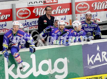 EBEL. Eishockey Bundesliga. EC VSV gegen HCB Suedtirol. Benjamin Petrik, Mario Lamoureux, Hannu Jaervenpaeae (VSV). Villach, am 30.3.2014.
Foto: Kuess 


---
pressefotos, pressefotografie, kuess, qs, qspictures, sport, bild, bilder, bilddatenbank