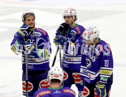 EBEL. Eishockey Bundesliga. EC VSV gegen HCB Suedtirol. Enttaeuscht Stefan Bacher, Kevin Steiner, Brock McBride (VSV). Villach, am 30.3.2014.
Foto: Kuess 


---
pressefotos, pressefotografie, kuess, qs, qspictures, sport, bild, bilder, bilddatenbank