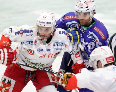 EBEL. Eishockey Bundesliga. EC VSV gegen HCB Suedtirol. Brock McBride, (VSV), Trenton Whitfield  (Bozen). Villach, am 30.3.2014.
Foto: Kuess 


---
pressefotos, pressefotografie, kuess, qs, qspictures, sport, bild, bilder, bilddatenbank