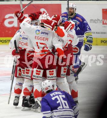 EBEL. Eishockey Bundesliga. EC VSV gegen HCB Suedtirol. Torjubel (Bozen). Villach, am 30.3.2014.
Foto: Kuess 


---
pressefotos, pressefotografie, kuess, qs, qspictures, sport, bild, bilder, bilddatenbank