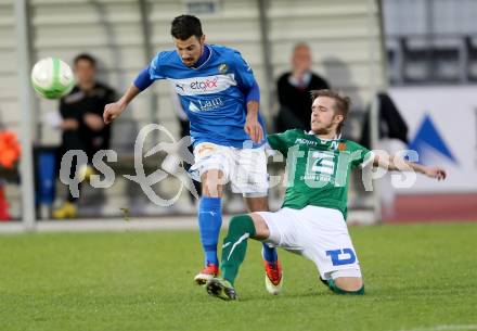 Fussball Regionalliga. VSV gegen Wallern. Sandro Ebner, (VSV), Michael Schildberger (Wallern). Villach, 4.4.2014.
Foto: Kuess
---
pressefotos, pressefotografie, kuess, qs, qspictures, sport, bild, bilder, bilddatenbank