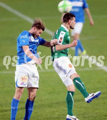 Fussball Regionalliga. VSV gegen Wallern. Christoph Cemernjak,  (VSV), Darijo Pecirep (Wallern). Villach, 4.4.2014.
Foto: Kuess
---
pressefotos, pressefotografie, kuess, qs, qspictures, sport, bild, bilder, bilddatenbank