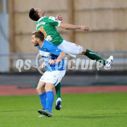 Fussball Regionalliga. VSV gegen Wallern. Christoph Cemernjak,  (VSV), Darijo Pecirep (Wallern). Villach, 4.4.2014.
Foto: Kuess
---
pressefotos, pressefotografie, kuess, qs, qspictures, sport, bild, bilder, bilddatenbank