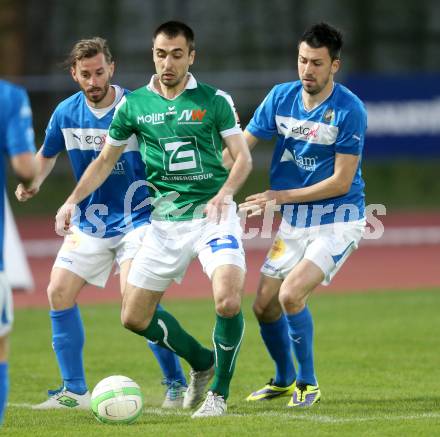 Fussball Regionalliga. VSV gegen Wallern. Christoph Cemernjak, Dejan Kecanovic, (VSV), Sinisa Markovic (Wallern). Villach, 4.4.2014.
Foto: Kuess
---
pressefotos, pressefotografie, kuess, qs, qspictures, sport, bild, bilder, bilddatenbank