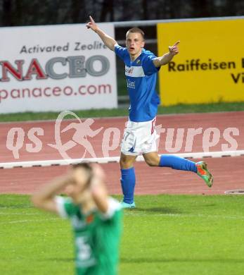 Fussball Regionalliga. VSV gegen Wallern. Torjubel Dario Drmac (VSV). Villach, 4.4.2014.
Foto: Kuess
---
pressefotos, pressefotografie, kuess, qs, qspictures, sport, bild, bilder, bilddatenbank