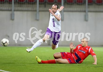 Fussball Regionalliga. SK Austria Klagenfurt gegen SAK. Christian Prawda,  (Austria Klagenfurt), Christian Dlopst (SAK). Klagenfurt, 11.4.2014.
Foto: Kuess
---
pressefotos, pressefotografie, kuess, qs, qspictures, sport, bild, bilder, bilddatenbank