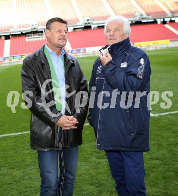 Fussball Regionalliga. SK Austria Klagenfurt gegen SAK. Buergermeister Christian Scheider, Trainer Alois Jagodic. Klagenfurt, 11.4.2014.
Foto: Kuess
---
pressefotos, pressefotografie, kuess, qs, qspictures, sport, bild, bilder, bilddatenbank