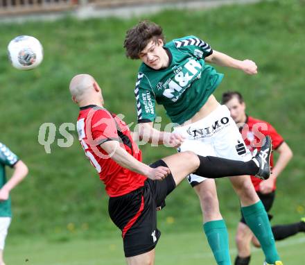 Fussball. Kaerntner Liga. Maria Saal gegen SV Feldkirchen/SV Oberglan. Senad Tiganj (Maria Saal), Robert Thomas Tiffner (Feldkirchen). Maria Saal, 12.4.2014.
Foto: Kuess
---
pressefotos, pressefotografie, kuess, qs, qspictures, sport, bild, bilder, bilddatenbank