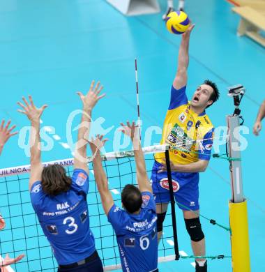 Volleyball Bundesliga. AVL Finalspiel. SK Aich/Dob gegen Hypo Tirol. Andrej Grut (Aich). Bleiburg, 12.4.2014.
Foto: Kuess
---
pressefotos, pressefotografie, kuess, qs, qspictures, sport, bild, bilder, bilddatenbank