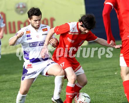 Fussball. Unterliga Ost. KAC 1909 gegen SG SAK Amateure. David Tamegger (KAC), Manfred Ogris (SAK). Klagenfurt, 12.4.2014.
Foto: Kuess
---
pressefotos, pressefotografie, kuess, qs, qspictures, sport, bild, bilder, bilddatenbank