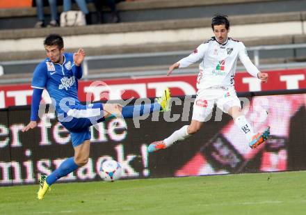 Fussball BUndesliga. RZ Pellets WAC gegen SV Scholz Groedig. Jacobo,  (WAC), Marvin Potzmann (Groedig). Wolfsberg, am 12.4.2014.
Foto: Kuess

---
pressefotos, pressefotografie, kuess, qs, qspictures, sport, bild, bilder, bilddatenbank