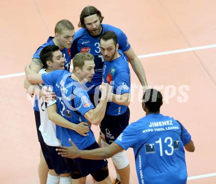 Volleyball Bundesliga. AVL Finalspiel. SK Aich/Dob gegen Hypo Tirol. Jubel Tirol. Bleiburg, 12.4.2014.
Foto: Kuess
---
pressefotos, pressefotografie, kuess, qs, qspictures, sport, bild, bilder, bilddatenbank