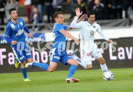 Fussball BUndesliga. RZ Pellets WAC gegen SV Scholz Groedig. Jacobo,  (WAC),  Mario Leitgeb (Groedig). Wolfsberg, am 12.4.2014.
Foto: Kuess

---
pressefotos, pressefotografie, kuess, qs, qspictures, sport, bild, bilder, bilddatenbank