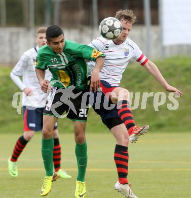 Fussball Unterliga Ost. Poggersdorf gegen St. Stefan/Lav.  Gunther Josef Bierbaumer,  (Poggersdorf), Parsa Djawadiraad (St. Stefan), Poggersdorf, am 13.4.2014.
Foto: Kuess
---
pressefotos, pressefotografie, kuess, qs, qspictures, sport, bild, bilder, bilddatenbank