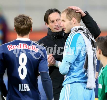 Fussball OEFB Cup. RZ Pellets WAC gegen FC Red Bull Salzburg. Trainer Roger Schmidt, Peter Gulacsi (Salzburg). Wolfsberg, am 16.4.2014.
Foto: Kuess

---
pressefotos, pressefotografie, kuess, qs, qspictures, sport, bild, bilder, bilddatenbank