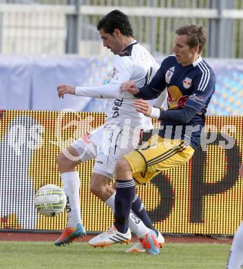 Fussball OEFB Cup. RZ Pellets WAC gegen FC Red Bull Salzburg.  Ynclan Pajares Jacobo Maria, (WAC), Florian Klein (Salzburg). Wolfsberg, am 16.4.2014.
Foto: Kuess

---
pressefotos, pressefotografie, kuess, qs, qspictures, sport, bild, bilder, bilddatenbank