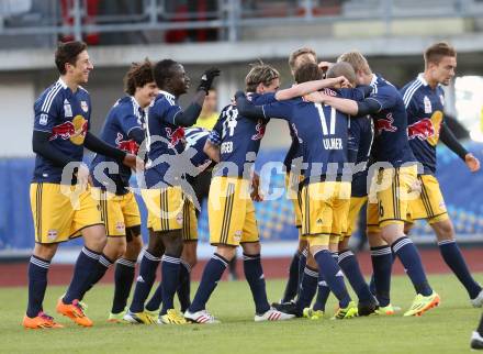 Fussball OEFB Cup. RZ Pellets WAC gegen FC Red Bull Salzburg. Torjubel Salzburg. Wolfsberg, am 16.4.2014.
Foto: Kuess

---
pressefotos, pressefotografie, kuess, qs, qspictures, sport, bild, bilder, bilddatenbank