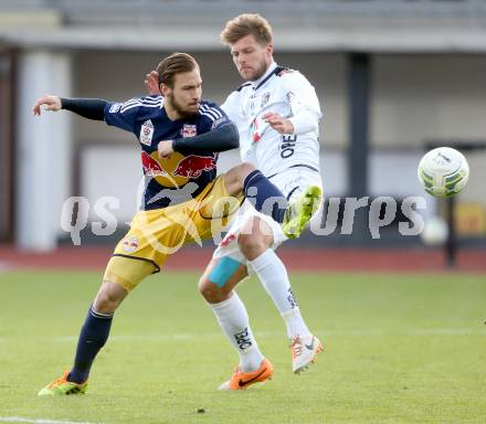 Fussball OEFB Cup. RZ Pellets WAC gegen FC Red Bull Salzburg.  Boris Huettenbrenner, (WAC), Andreas Ulmer (Salzburg). Wolfsberg, am 16.4.2014.
Foto: Kuess

---
pressefotos, pressefotografie, kuess, qs, qspictures, sport, bild, bilder, bilddatenbank