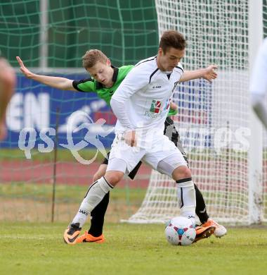 Fussball Regionalliga. RZ Pellets WAC gegen Pasching. Martin Salentinig, (WAC), Maximilian Ullmann  (Pasching). Wolfsberg, am 20.4.2014.
Foto: Kuess
---
pressefotos, pressefotografie, kuess, qs, qspictures, sport, bild, bilder, bilddatenbank