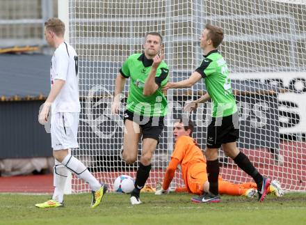 Fussball Regionalliga. RZ Pellets WAC gegen Pasching.  Torjubel Mark Prettenthaler (Pasching). Wolfsberg, am 20.4.2014.
Foto: Kuess
---
pressefotos, pressefotografie, kuess, qs, qspictures, sport, bild, bilder, bilddatenbank