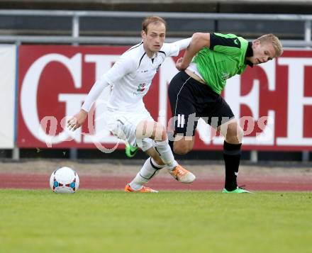 Fussball Regionalliga. RZ Pellets WAC gegen Pasching. Danijel Micic, (WAC),  Tobias Pellegrini  (Pasching). Wolfsberg, am 20.4.2014.
Foto: Kuess
---
pressefotos, pressefotografie, kuess, qs, qspictures, sport, bild, bilder, bilddatenbank