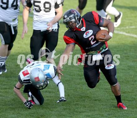 American Football. Carinthian Lions gegen Swarco Raiders Tirol. Philip Garcia (Carinthian Lions), Marcel Prodnik (Raiders Tirol). Klagenfurt, 19.4.2014.
Foto: Kiuess
---
pressefotos, pressefotografie, kuess, qs, qspictures, sport, bild, bilder, bilddatenbank