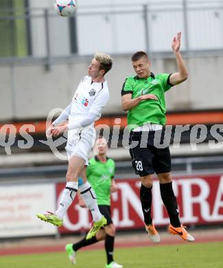 Fussball Regionalliga. RZ Pellets WAC gegen Pasching. Kevin Vaschauner,  (WAC), Duje Caleta-Car (Pasching). Wolfsberg, am 20.4.2014.
Foto: Kuess
---
pressefotos, pressefotografie, kuess, qs, qspictures, sport, bild, bilder, bilddatenbank