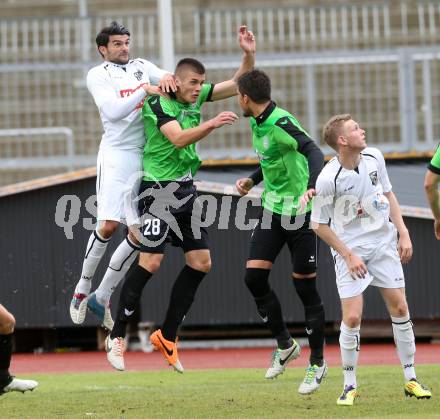 Fussball Regionalliga. RZ Pellets WAC gegen Pasching. Jose Antonio Solano Moreno, (WAC),  Duje Caleta-Car (Pasching). Wolfsberg, am 20.4.2014.
Foto: Kuess
---
pressefotos, pressefotografie, kuess, qs, qspictures, sport, bild, bilder, bilddatenbank