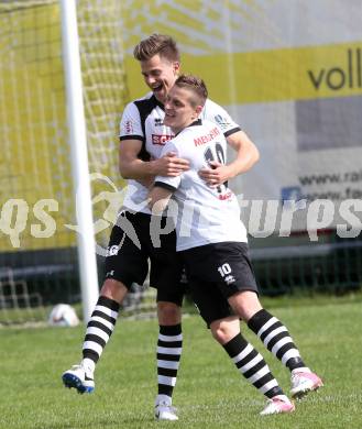 Fussball. Unterliga Ost. Kuehnsdorf gegen St. Stefan. Torjubel Marcel Guenther Kuster, Robert Matic (Kuehnsdorf). Kuehnsdorf, 26. 4.2014.
Foto: Kuess
---
pressefotos, pressefotografie, kuess, qs, qspictures, sport, bild, bilder, bilddatenbank