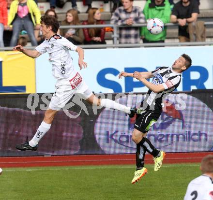 Fussball BUndesliga. RZ Pellets WAC gegen SK Puntigamer Sturm Graz. Christian Falk, (WAC), Aleksandar Todorovski (Sturm). Wolfsberg, am 27.4.2014.
Foto: Kuess
---
pressefotos, pressefotografie, kuess, qs, qspictures, sport, bild, bilder, bilddatenbank