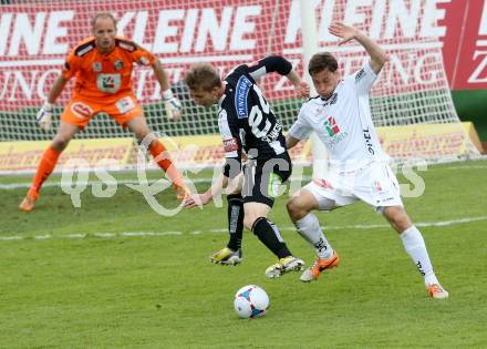 Fussball BUndesliga. RZ Pellets WAC gegen SK Puntigamer Sturm Graz. Dario Baldauf,  (WAC), Marc Andre Schmerboeck (Sturm). Wolfsberg, am 27.4.2014.
Foto: Kuess
---
pressefotos, pressefotografie, kuess, qs, qspictures, sport, bild, bilder, bilddatenbank