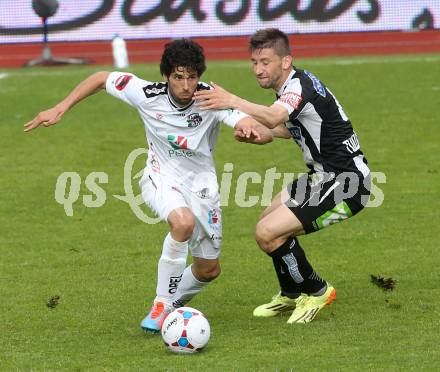 Fussball BUndesliga. RZ Pellets WAC gegen SK Puntigamer Sturm Graz. Ynclan Pajares Jacobo Maria, (WAC), Aleksandar Todorovski  (Sturm). Wolfsberg, am 27.4.2014.
Foto: Kuess
---
pressefotos, pressefotografie, kuess, qs, qspictures, sport, bild, bilder, bilddatenbank