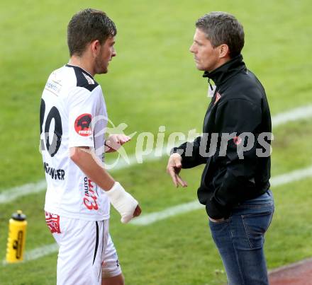 Fussball BUndesliga. RZ Pellets WAC gegen SK Puntigamer Sturm Graz. Stefan Schwendiger, Trainer Dietmar Kuehbauer (WAC). Wolfsberg, am 27.4.2014.
Foto: Kuess
---
pressefotos, pressefotografie, kuess, qs, qspictures, sport, bild, bilder, bilddatenbank