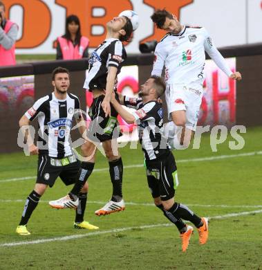 Fussball BUndesliga. RZ Pellets WAC gegen SK Puntigamer Sturm Graz. Lucas Segovia Daniel,  (WAC), Nikola Vujanovic (Sturm). Wolfsberg, am 27.4.2014.
Foto: Kuess
---
pressefotos, pressefotografie, kuess, qs, qspictures, sport, bild, bilder, bilddatenbank