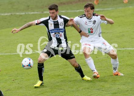 Fussball BUndesliga. RZ Pellets WAC gegen SK Puntigamer Sturm Graz. Dario Baldauf, (WAC), Marco Djuricin  (Sturm). Wolfsberg, am 27.4.2014.
Foto: Kuess
---
pressefotos, pressefotografie, kuess, qs, qspictures, sport, bild, bilder, bilddatenbank