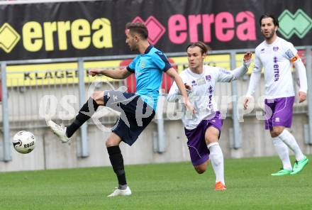 Fussball. Regionalliga. Austria Klagenfurt gegen Pasching. Rajko Rep (Austria), Ali Hamdemir (Pasching). Klagenfurt, 30.4.2014.
Foto: Kuess
---
pressefotos, pressefotografie, kuess, qs, qspictures, sport, bild, bilder, bilddatenbank