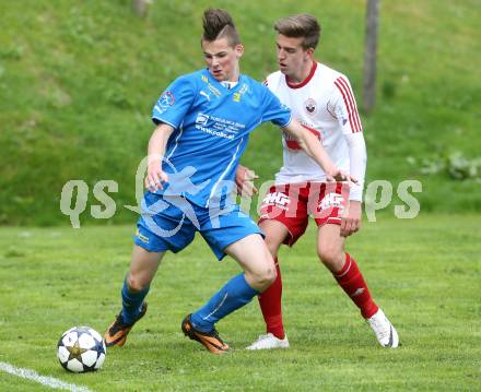 Fussball Unterliga Ost. DSG Sele Zell gegen Ludmannsdorf. Alessandro Oraze, (Zell), Markus Partl (Ludmannsdorf). Zell, 1.5.2014.
Foto: Kuess
---
pressefotos, pressefotografie, kuess, qs, qspictures, sport, bild, bilder, bilddatenbank