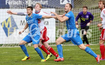 Fussball Unterliga Ost. DSG Sele Zell gegen Ludmannsdorf. Dejan Zadnikar, Tobias Walter Oblak,  (Zell), Martin Klemenjak (Ludmannsdorf). Zell, 1.5.2014.
Foto: Kuess
---
pressefotos, pressefotografie, kuess, qs, qspictures, sport, bild, bilder, bilddatenbank