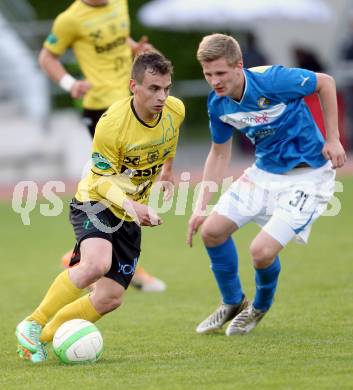 Fussball Regionalliga. VSV gegen Allerheiligen. Jonas Warmuth, (VSV),  Vedran Vinko  (Allerheiligen). Villach, 2.5.2014.
Foto: Kuess
---
pressefotos, pressefotografie, kuess, qs, qspictures, sport, bild, bilder, bilddatenbank