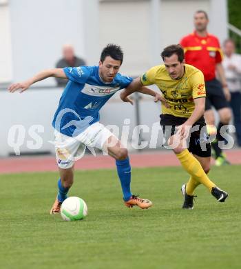 Fussball Regionalliga. VSV gegen Allerheiligen. Dejan Kecanovic, (VSV),  Georg Grasser (Allerheiligen). Villach, 2.5.2014.
Foto: Kuess
---
pressefotos, pressefotografie, kuess, qs, qspictures, sport, bild, bilder, bilddatenbank