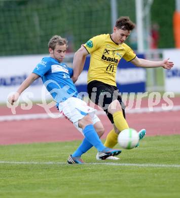 Fussball Regionalliga. VSV gegen Allerheiligen. Martin Trattnig,  (VSV),  Robert Kothleitner (Allerheiligen). Villach, 2.5.2014.
Foto: Kuess
---
pressefotos, pressefotografie, kuess, qs, qspictures, sport, bild, bilder, bilddatenbank